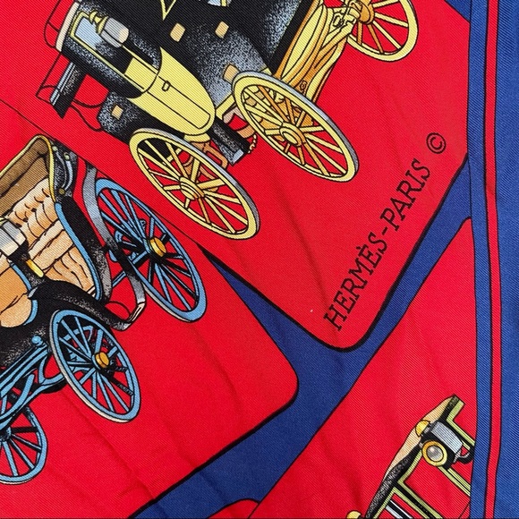 Flawless Hermès Vintage Carrosserie, By Philip Ledoux Silk Scarf - Picture 1 of 7